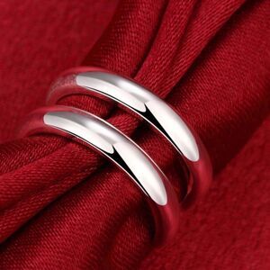 Sterling Silver Double Wrap Open Cuff Ring Jewelry NEW